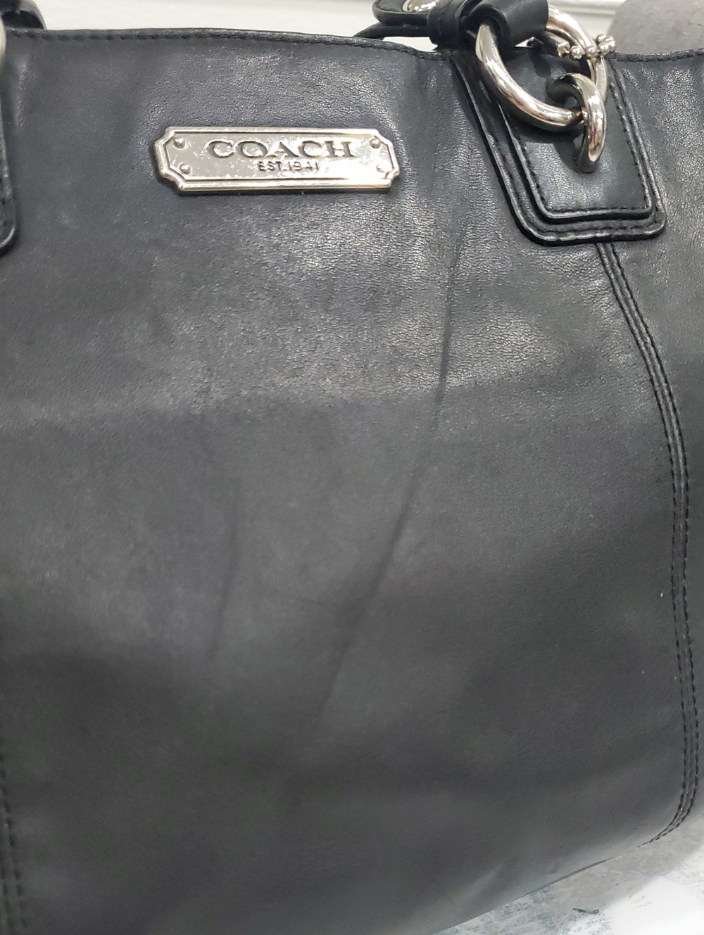 Coach Gallery East West Black Leather Tote - Picture 16 of 16